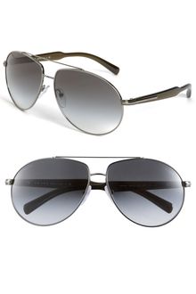Prada Arrow Temple Metal Aviator Sunglasses - Lyst