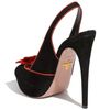 Prada Rosette Trim Platform Sandal in Black (nero/ rosso) - Lyst