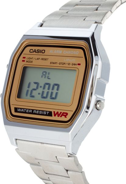 casio atomic digital watch silver