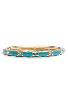 Sequin Small Crystal Detail Hinged Bangle - Lyst
