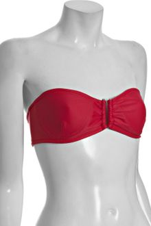 Shoshanna Red U-bar Bandeau Bikini Top - Lyst