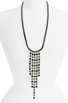 Tasha Chain & Crystal Long Strand Statement Necklace - Lyst