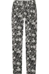 Thakoon Rose-Print Stretch Cotton-Blend Skinny Pants