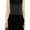 Theory Caliay Polymembrane Brushedsatin and Feather Dress in Black (gray) - Lyst
