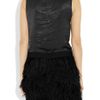 Theory Caliay Polymembrane Brushedsatin and Feather Dress in Black (gray) - Lyst