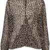 Topshop Animal Drape Front Blouse in Brown (animal print) - Lyst