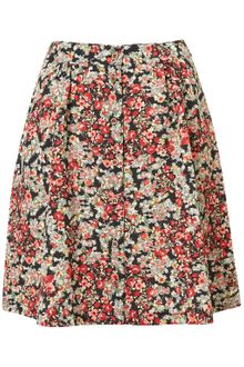 Topshop Red Ditsy Floral Skirt - Lyst