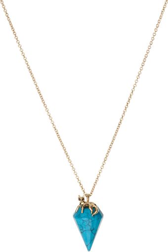  Stone Drop Pendant Necklace 