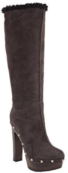   Suede Joplin Shearling Clog Boots 