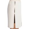 Lanvin Slashed Skirt in Beige (black) - Lyst