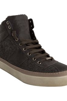 Jimmy Choo Flannel Belgravia Shearling Lined Hi-top Sneakers - Lyst