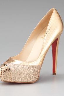 Christian Louboutin Maggie Glitter & Snake Platform Pump - Lyst