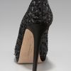 Oscar De La Renta Satin Sequin Pump in Black (black/ white) - Lyst