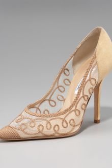 Oscar de la Renta Scroll-mesh Suede Pump - Lyst