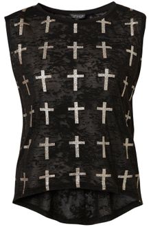 Topshop Glitter Crosses Tank - Lyst