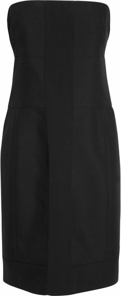  Wool-Blend Crepe Strapless Dress 