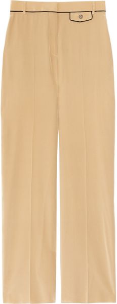Chloé Wideleg Silk Crepe De Chine Pants in Beige (sand) - Lyst
