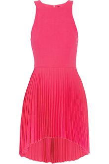 Christopher Kane Neon Pleated Wool-blend Crepe Dress - Lyst