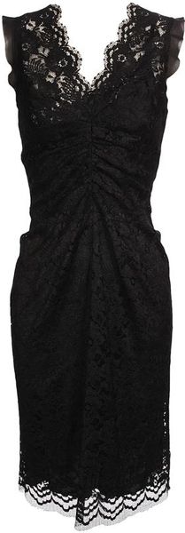 Dolce & Gabbana Floral Lace Dress with Silk Lining in Black - Lyst