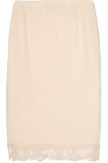 Emanuel Ungaro Lace-trimmed Silk Skirt - Lyst