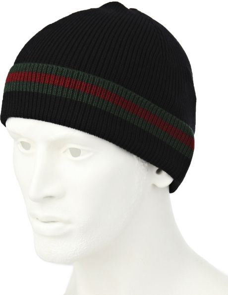 Lyst gucci beanie hats   Black for Wool Men Beanie  Gucci Hat in
