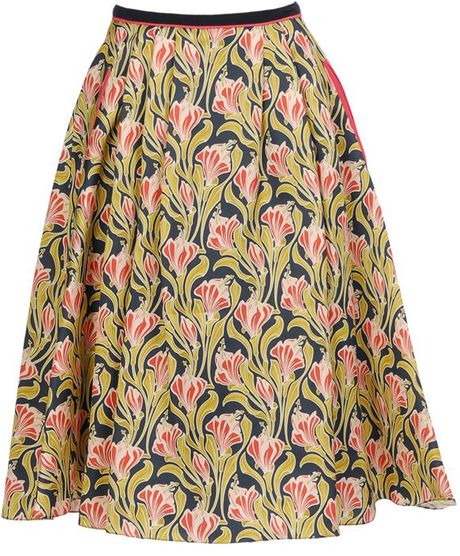 Jason Wu Voluminous Pleated Silk Skirt in Multicolor (multi) - Lyst
