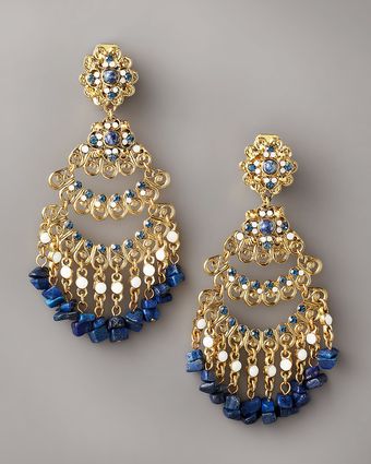 Jose & Maria Barrera Gold Chandelier Clip Earrings - Lyst