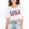 Nasty Gal Stars and Stripes Crop Tee in White - Lyst
