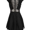 Nina Ricci Taffeta Dress with Lace Inserts in Black - Lyst