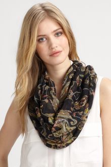 Alexander McQueen Skull Paisley Circle Scarf - Lyst