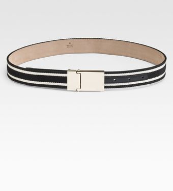  Striped Woven Web Belt 