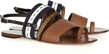 Proenza Schouler Leather and Canvas Sandals in Black - Lyst