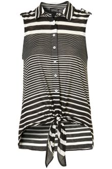 Topshop Stripe Knot Front Shirt - Lyst