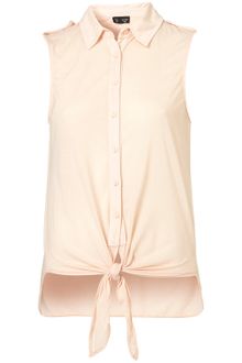 Topshop Knot Front Shirt - Lyst
