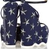 Yves Saint Laurent Riviera Starfishprint Canvas Wedge Sandals in Blue (white) - Lyst