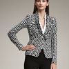 Armani PleatedLapel Dot Print Jacket in Black (off wht blk) - Lyst