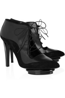 Diane Von Furstenberg Dana Pointed Suede and Leather Ankle Boots - Lyst