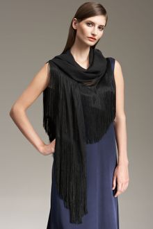 Giorgio Armani Fringed Chiffon Shawl - Lyst