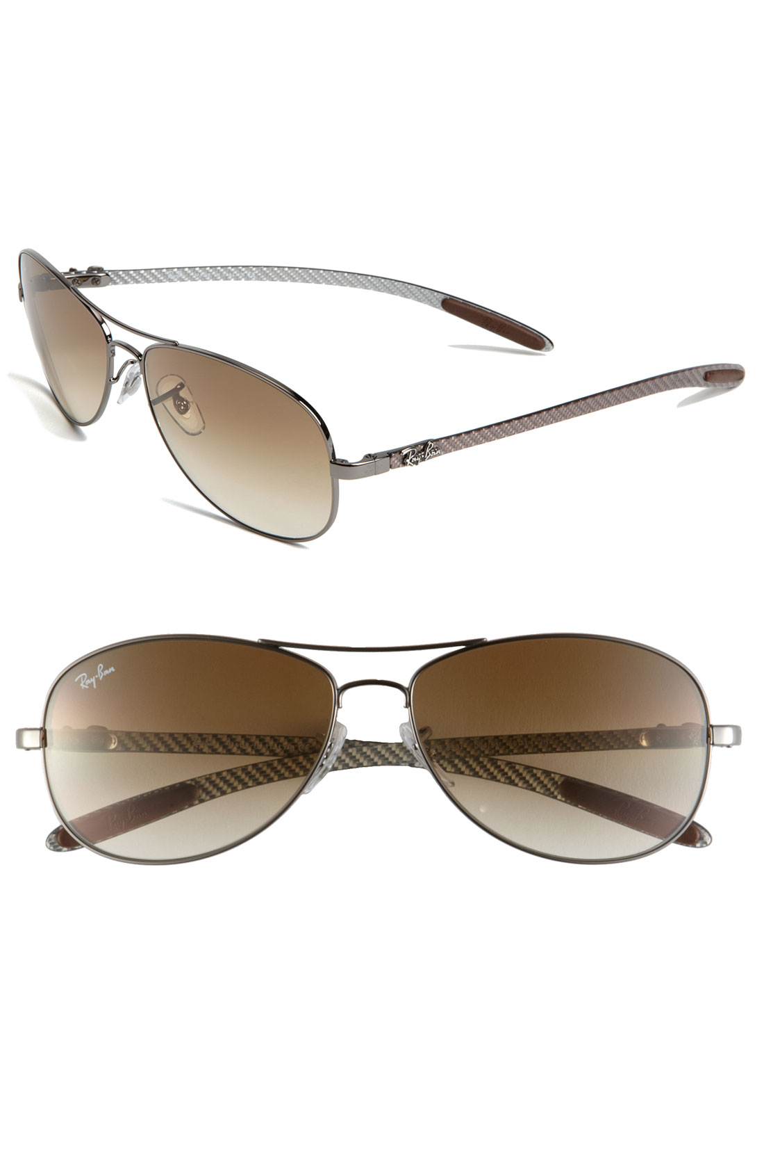 Rayban Tech Aviator Sunglasses in Brown (gunmetal/ gradient brown) Lyst
