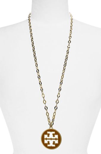 Tory Burch Logo Pendant Necklace - Lyst