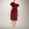 Valentino Oneshoulder Tiered Ruffle Dress in Brown - Lyst
