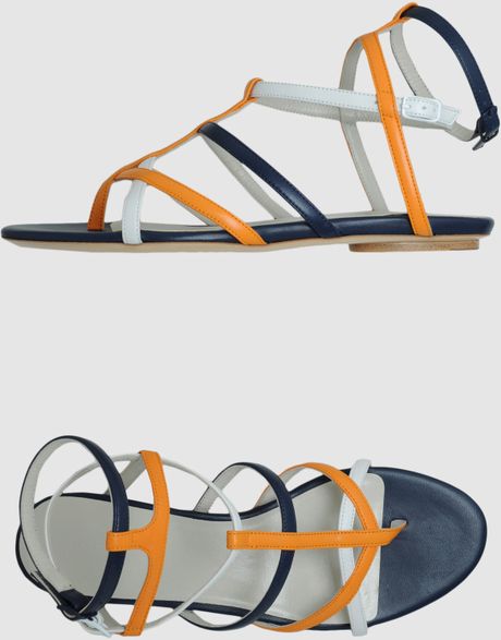Balenciaga Flat Sandals in Orange - Lyst
