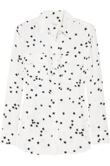 Equipment Star-print Washed-silk Crepe De Chine Shirt - Lyst