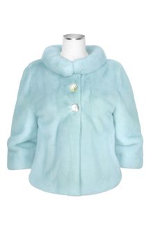 Forzieri Light Blue Mink Fur Two-button Jacket - Lyst