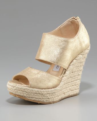 Jimmy Choo Metallic Suede Espadrille - Lyst