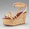 Lanvin Pythonprinted Cork Wedge in Beige - Lyst