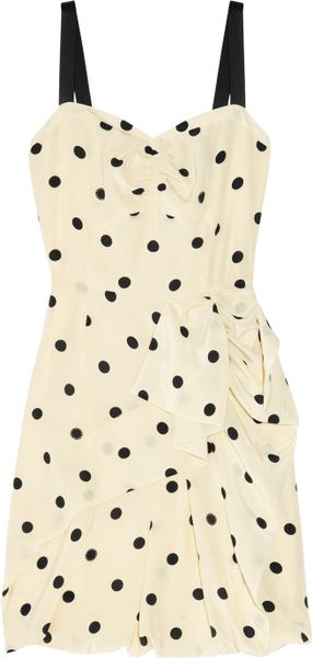 Marc By Marc Jacobs Hot Dot Ruffled Silk Dress in Beige (cream) - Lyst