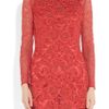 Matthew Williamson Rainbow Satin and Crochetappliquéd Lace Dress in Pink (coral) - Lyst