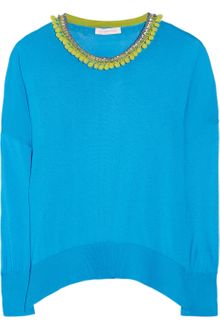 Matthew Williamson Embellished Fine-knit Silk Sweater - Lyst