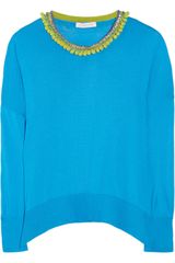 Matthew Williamson Embellished Fine-knit Silk Sweater